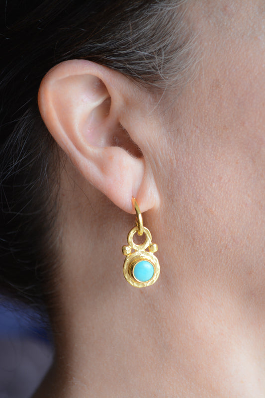 Turquoise "door knocker" earrings