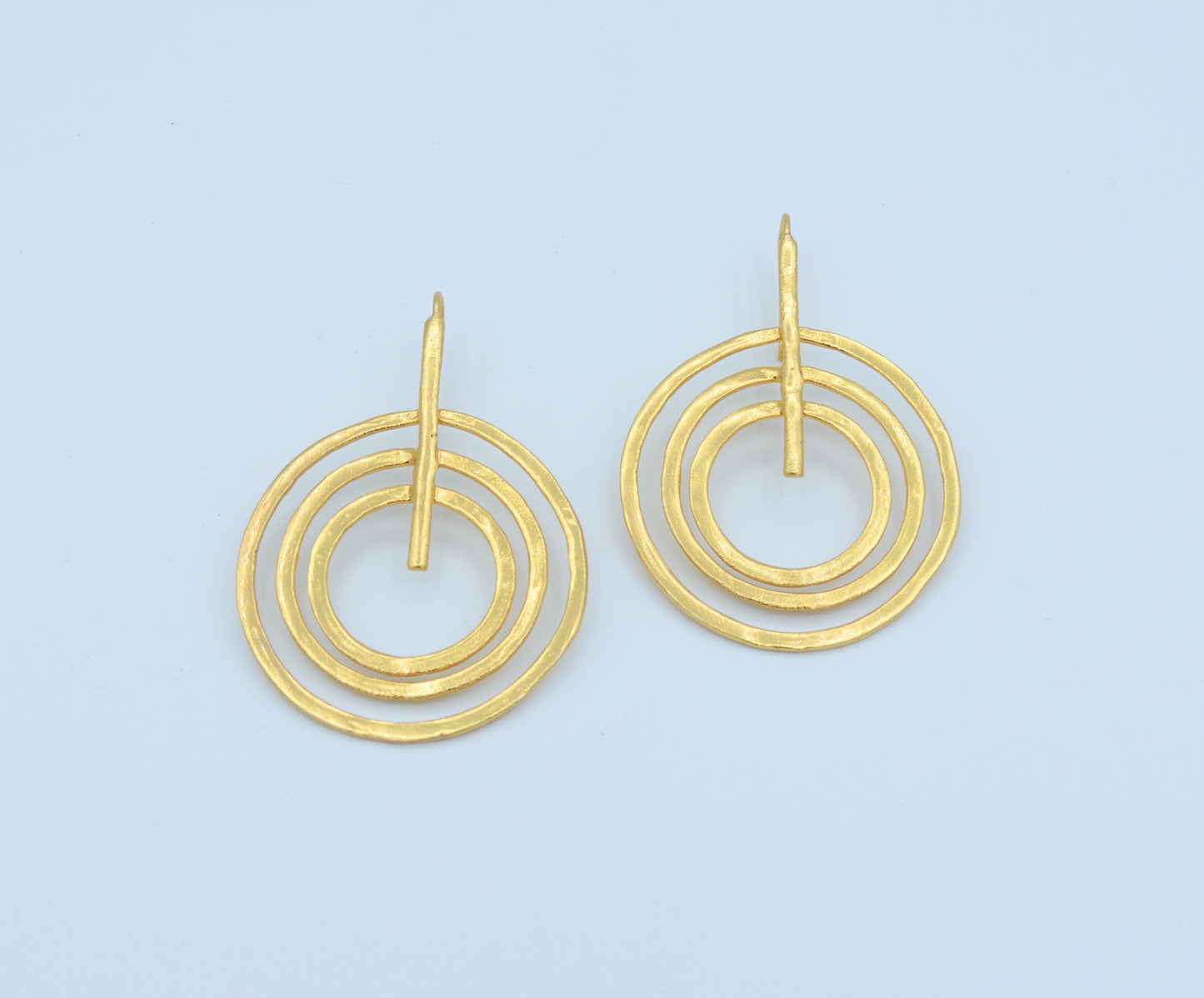 Gold Plated Brass Concentric Circle Earrings