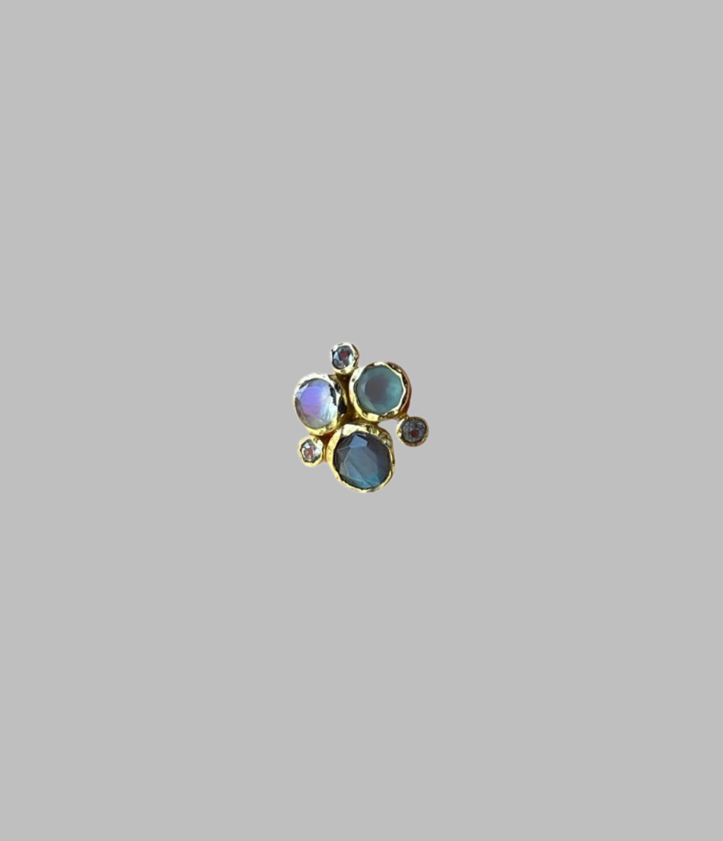 Multi semi-precious stone earrings with post