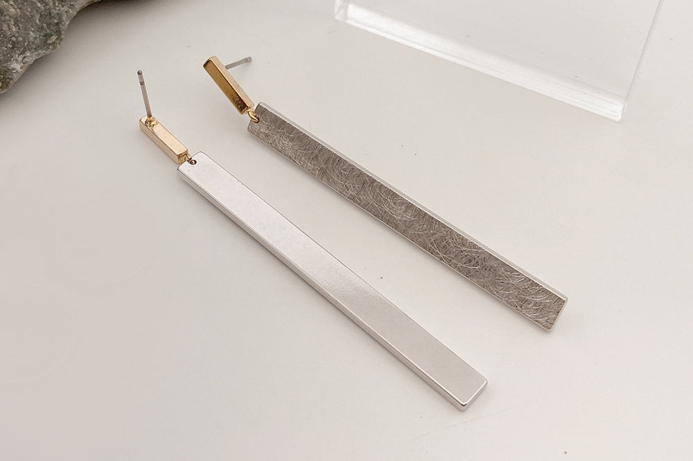 Two Tone Modern Linear Geometric Earring