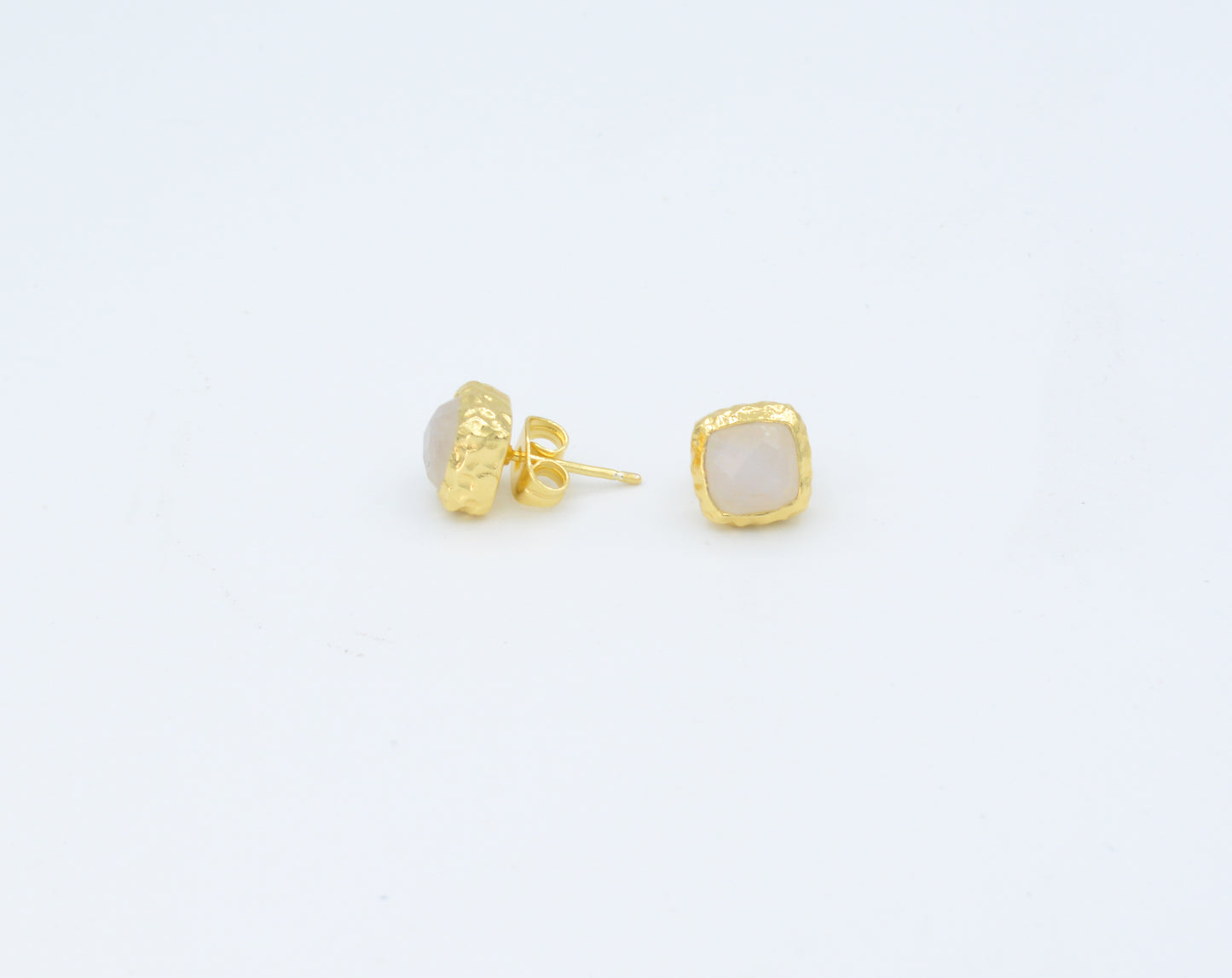 Rainbow Moonstone Studs