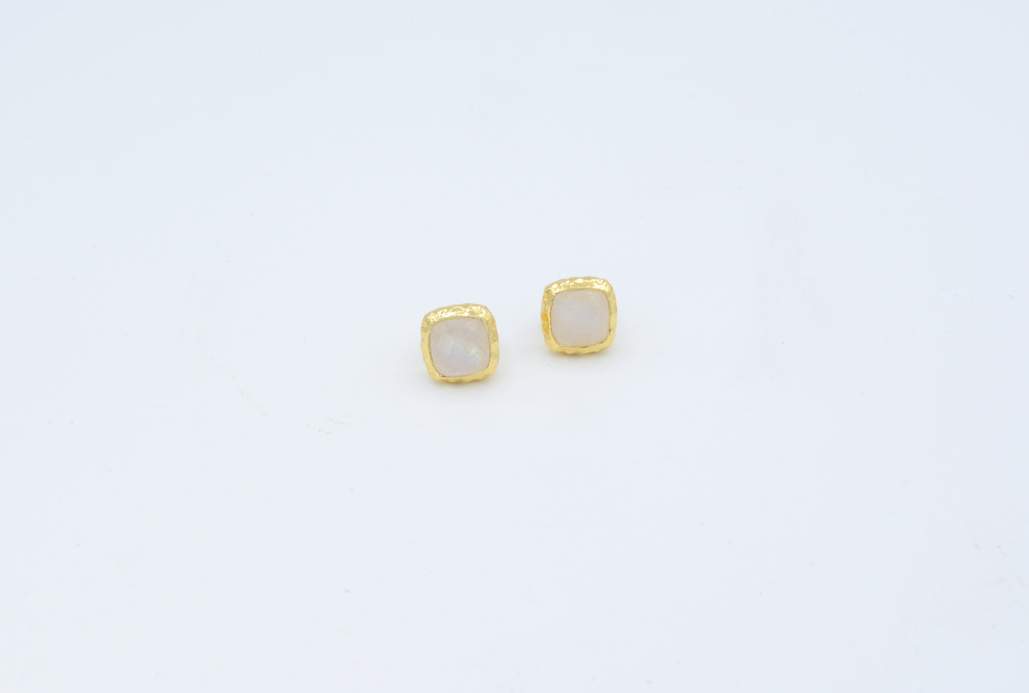 Rainbow Moonstone Studs