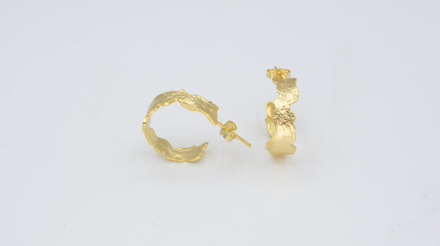 Textured Gold Tone Earring