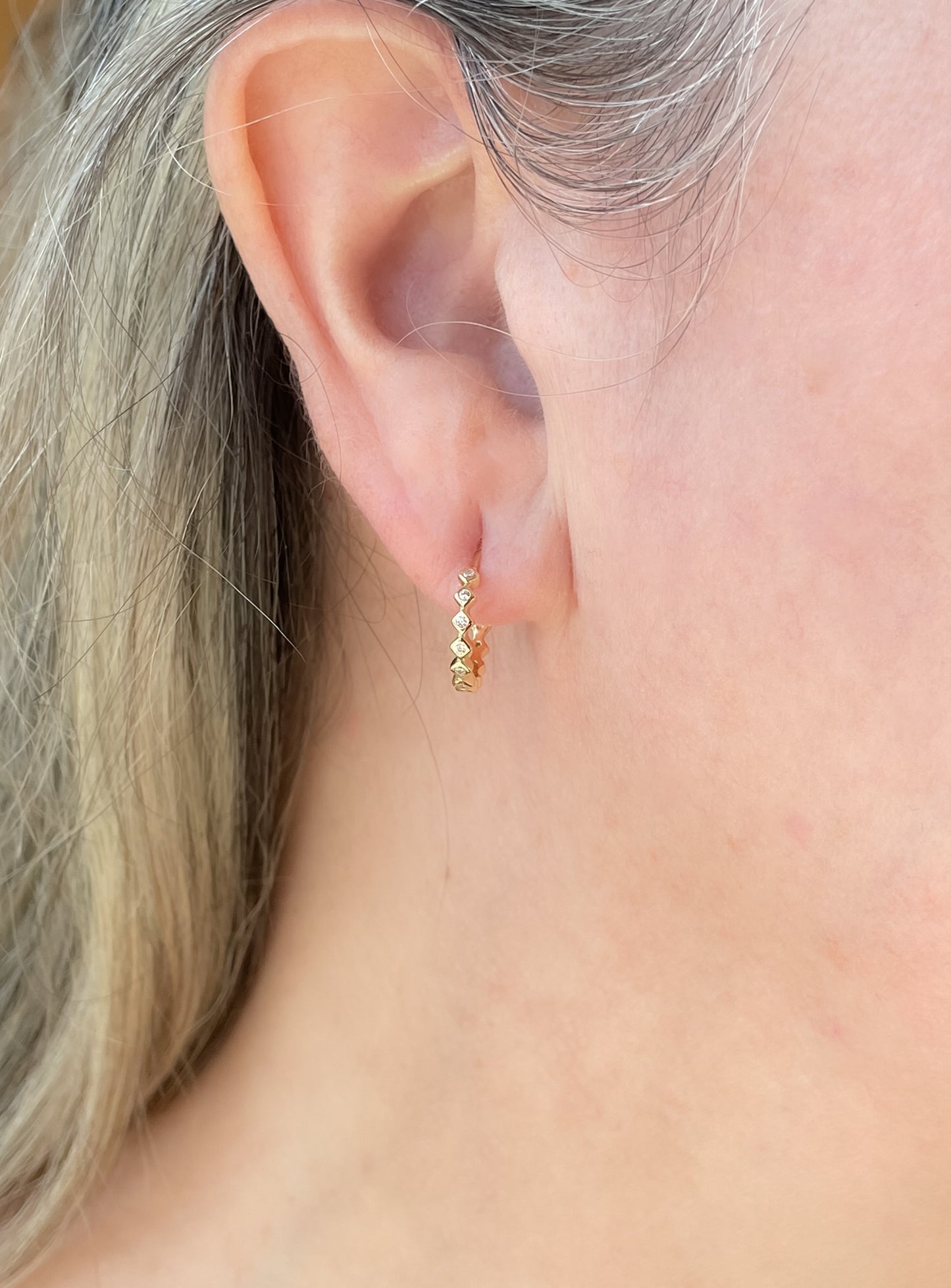 Shimmering Hoop-Style Huggies