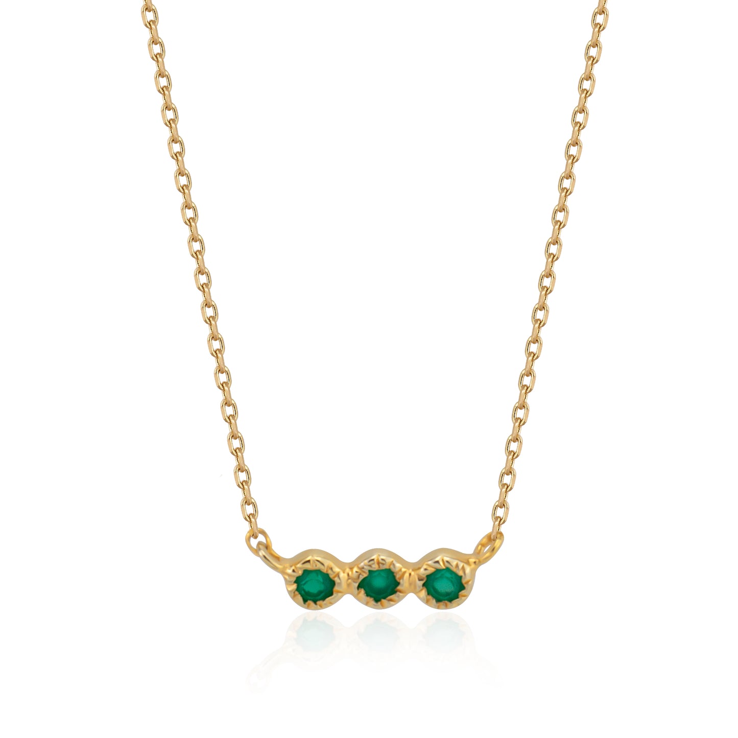Green onyx delicate bar necklace
