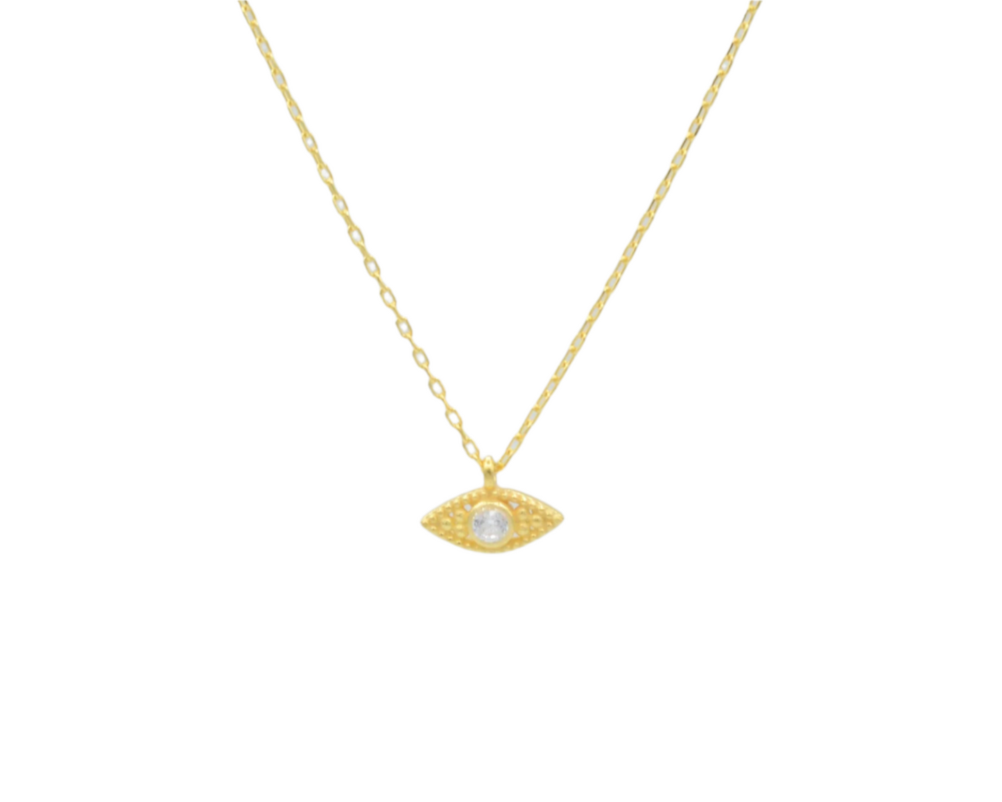 Gold Eye talisman necklace with cz accents