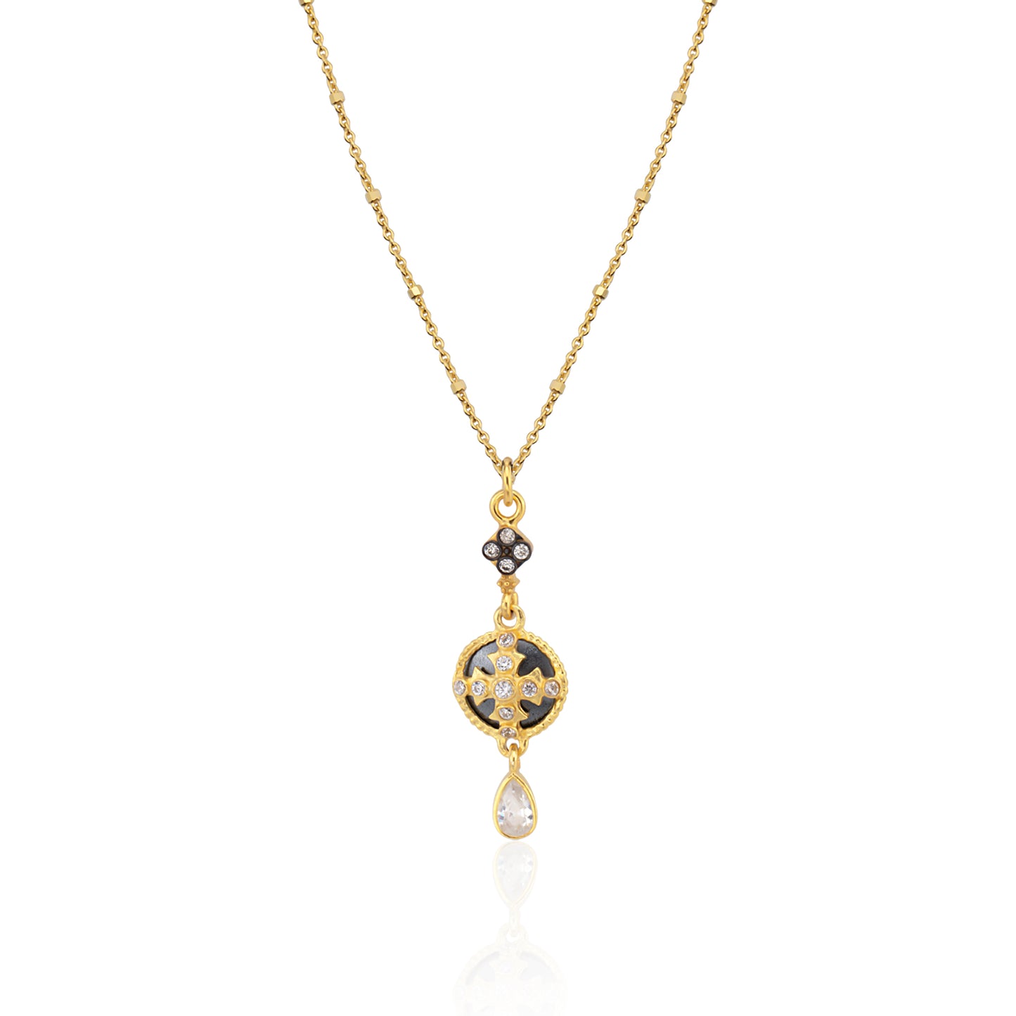 Two tone sparkle pendant necklace