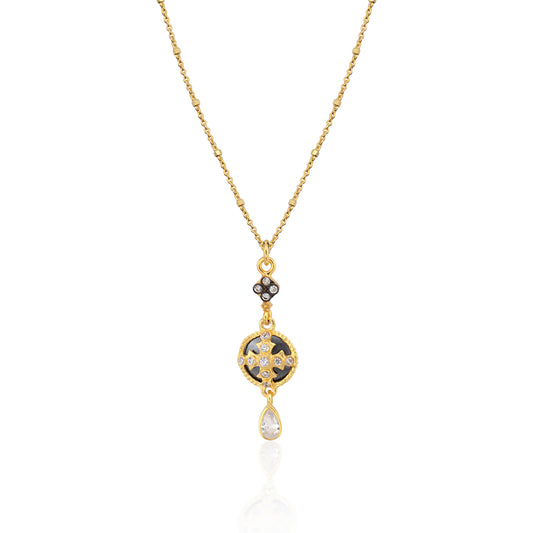Two tone sparkle pendant necklace