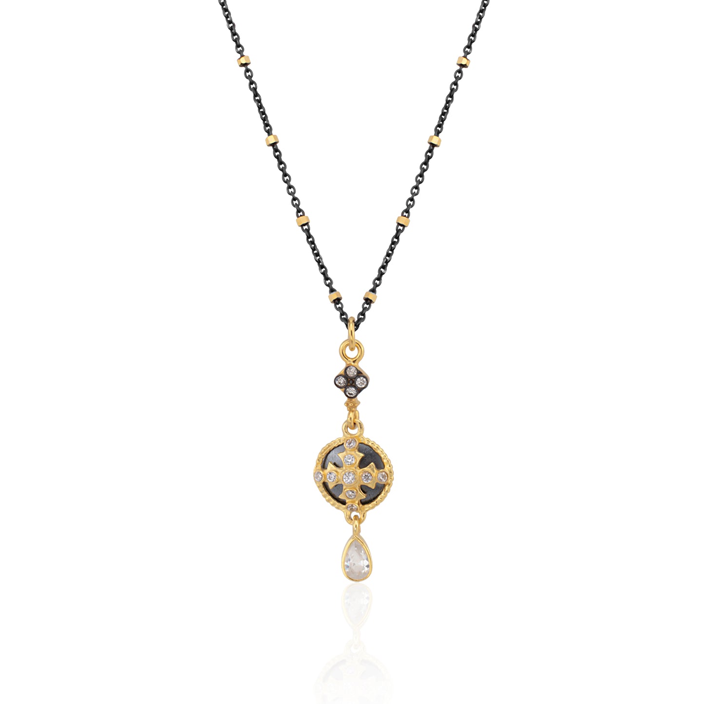 Two tone sparkle pendant necklace