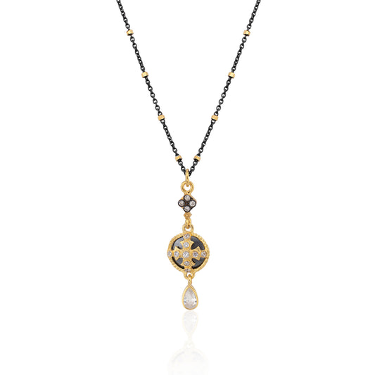 Two tone sparkle pendant necklace