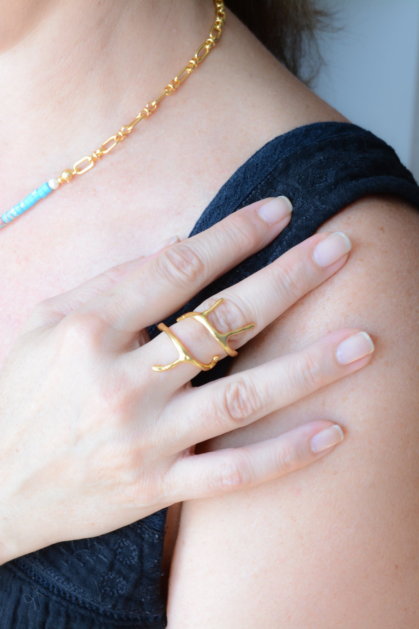 Gold Branch Ring