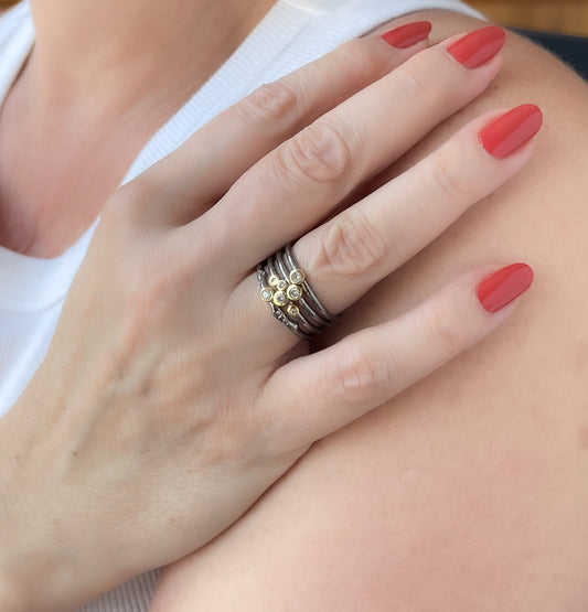 Two-Tone Stackable Ring Look