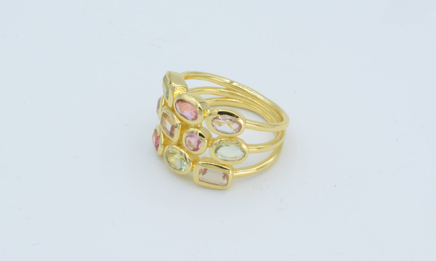 Elegant Trio Gemstone Ring