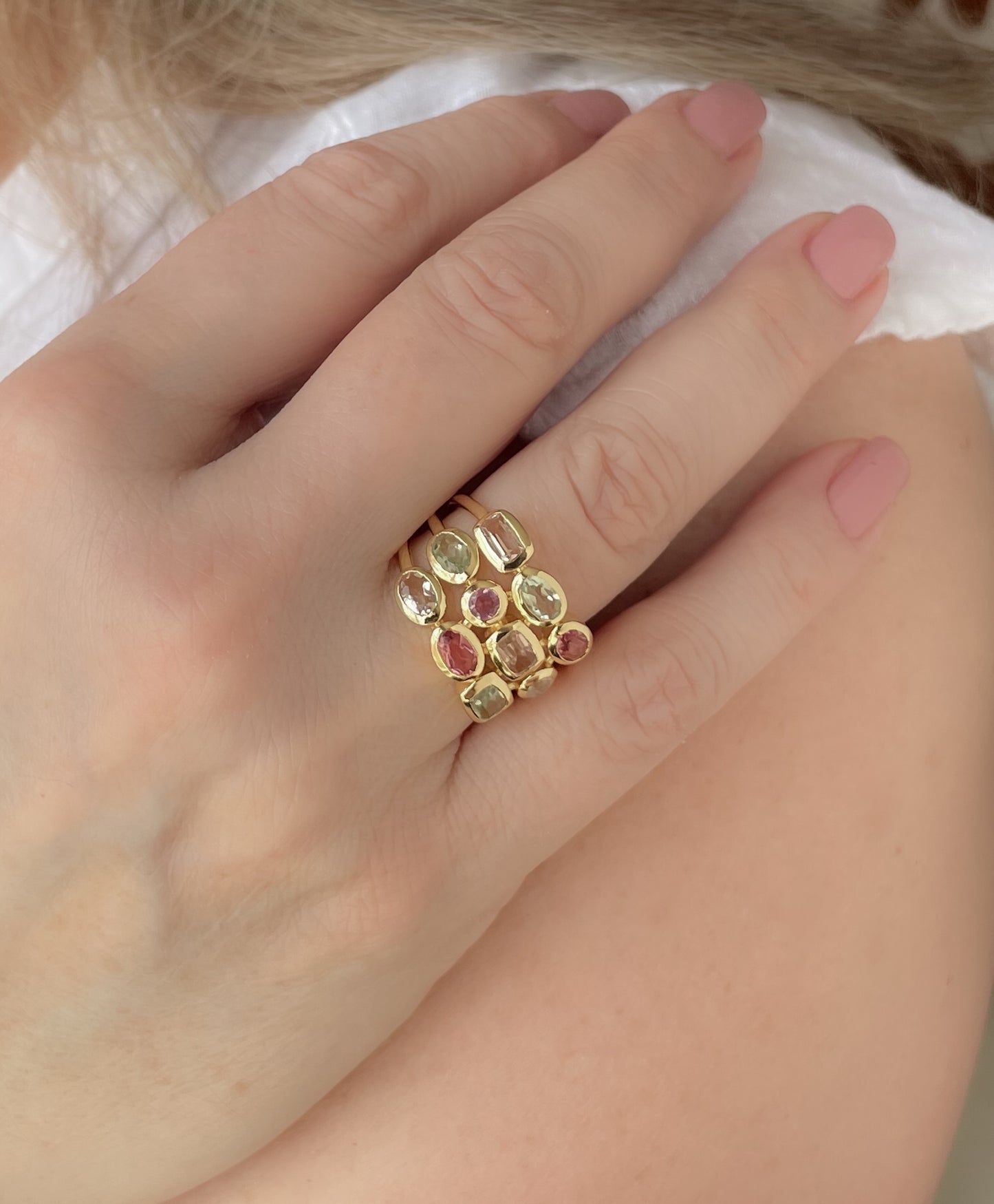 Elegant Trio Gemstone Ring