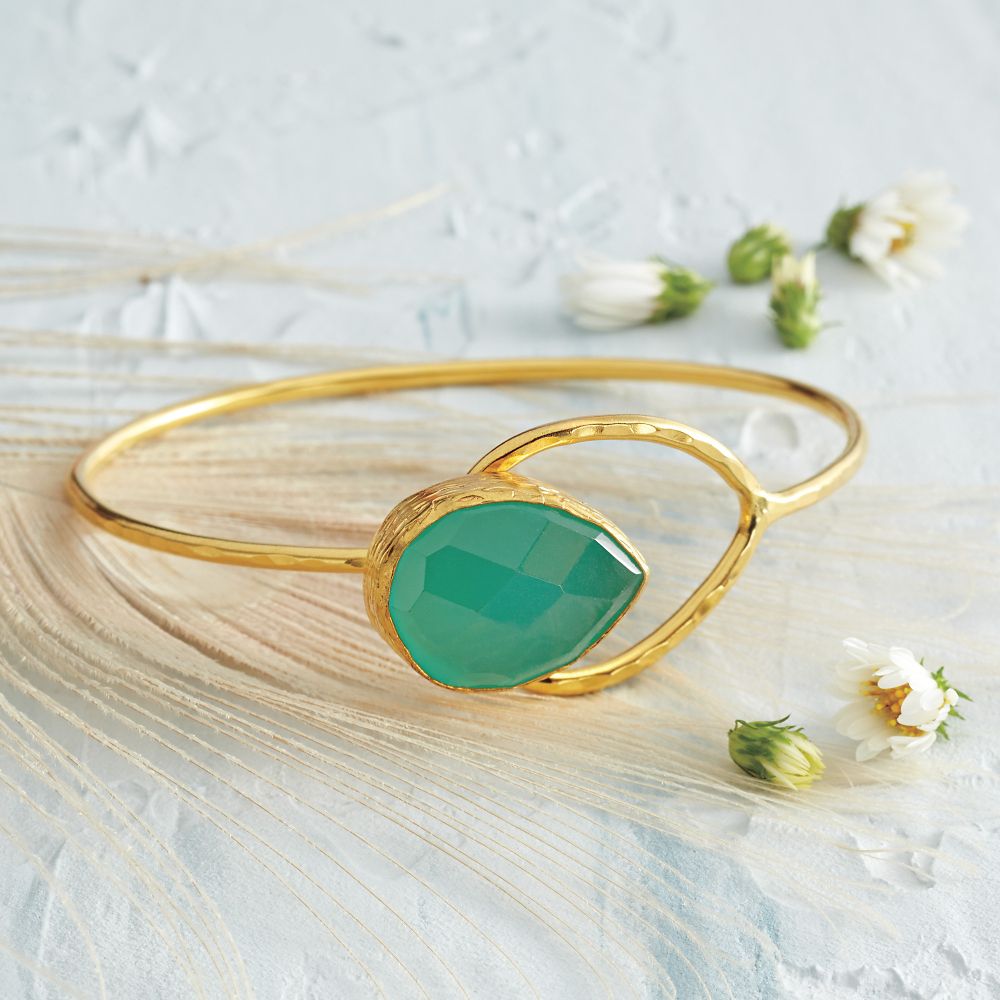 Aqua Chalcedony Bangle