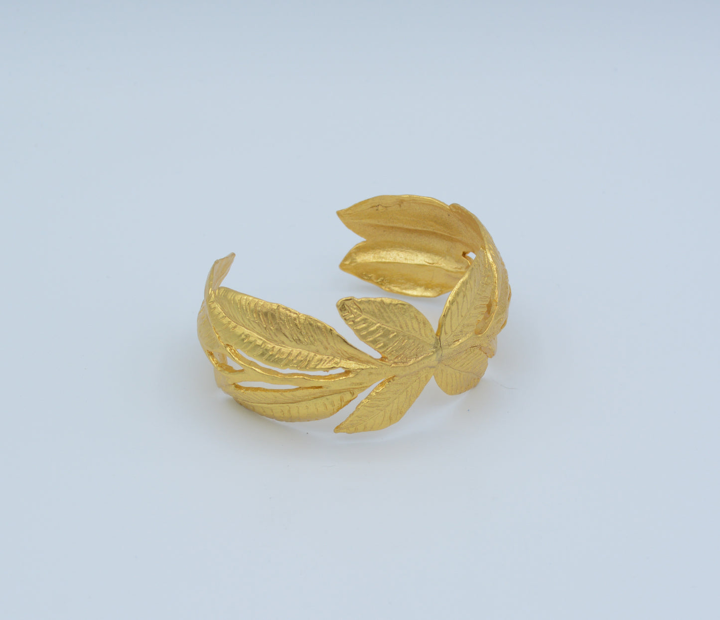 Gold Plated Brass Laurel Leaf Cuff
