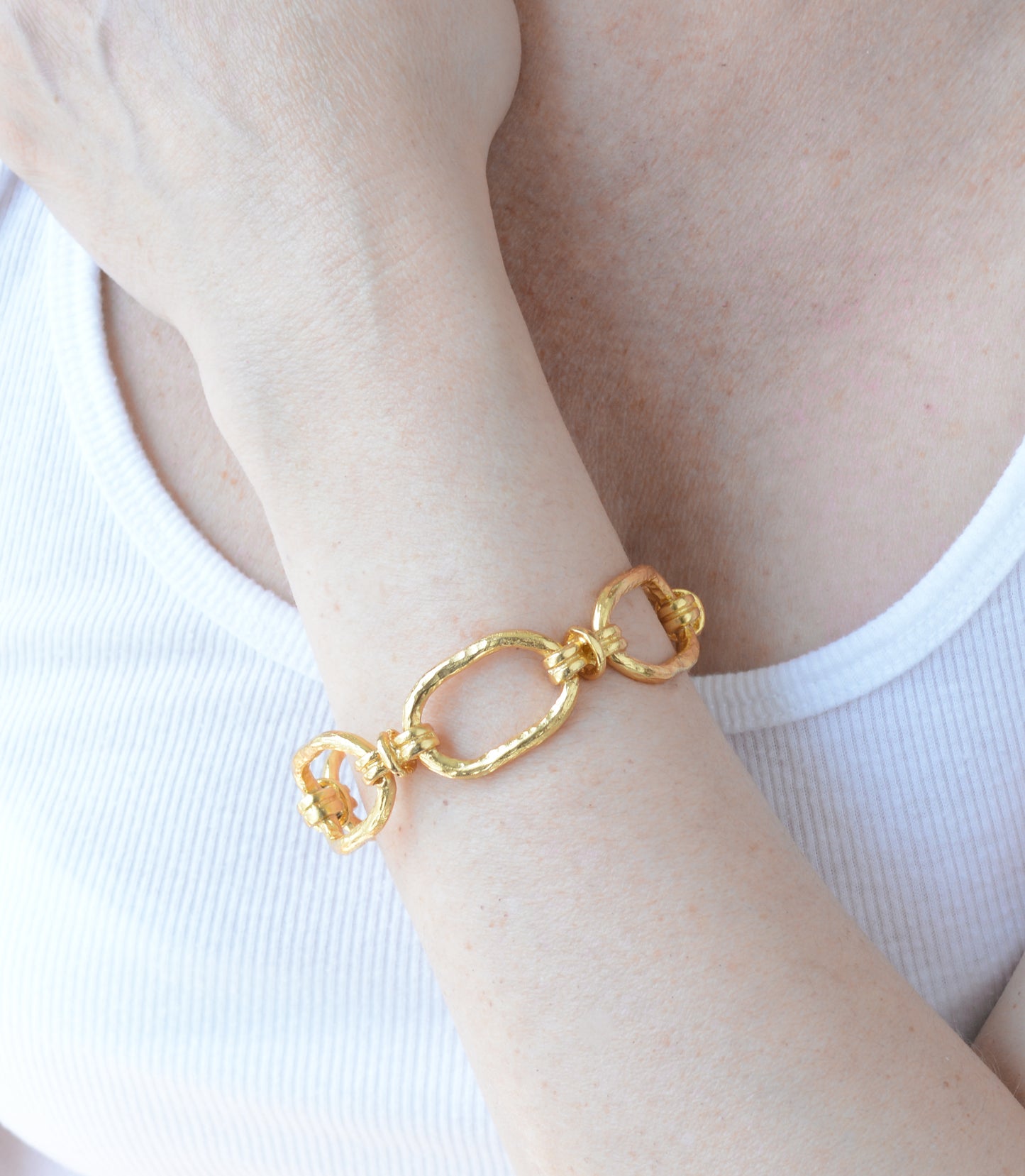 Handmade Gold Plated Chain Link Cuff