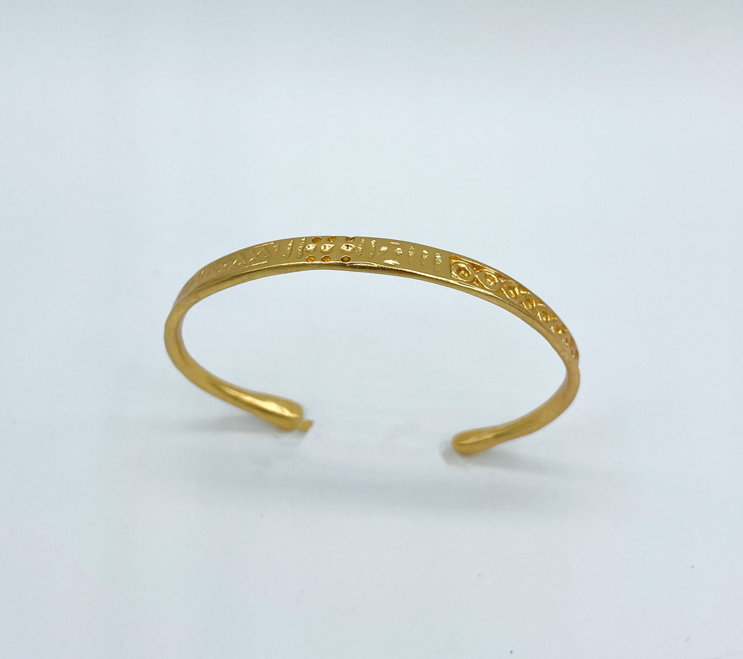 Handmade gold plated engraved cuff