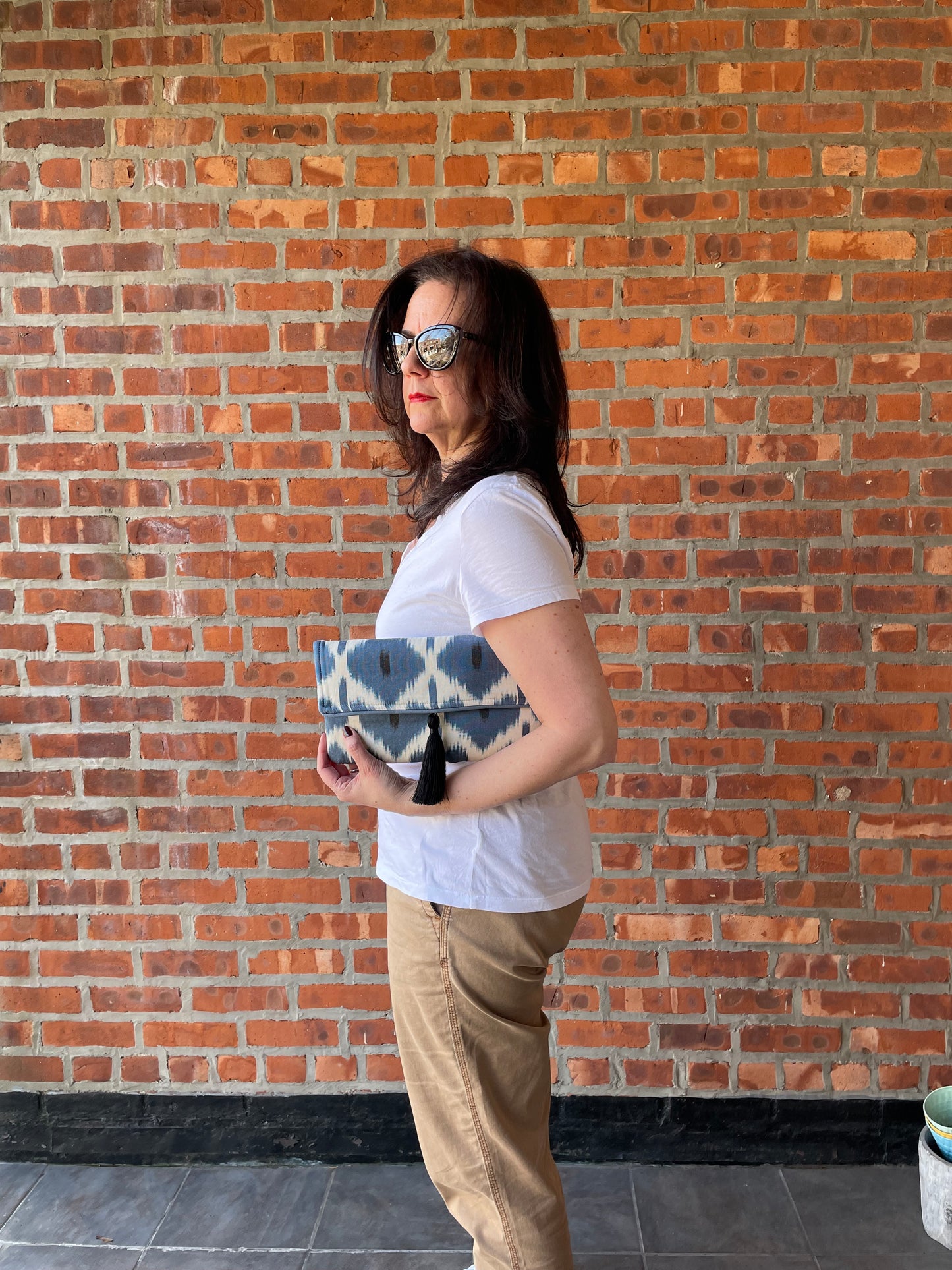 Handwoven Silk Clutch with hidden Chain Strap