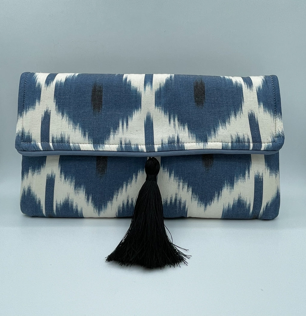 Handwoven Silk Clutch with hidden Chain Strap