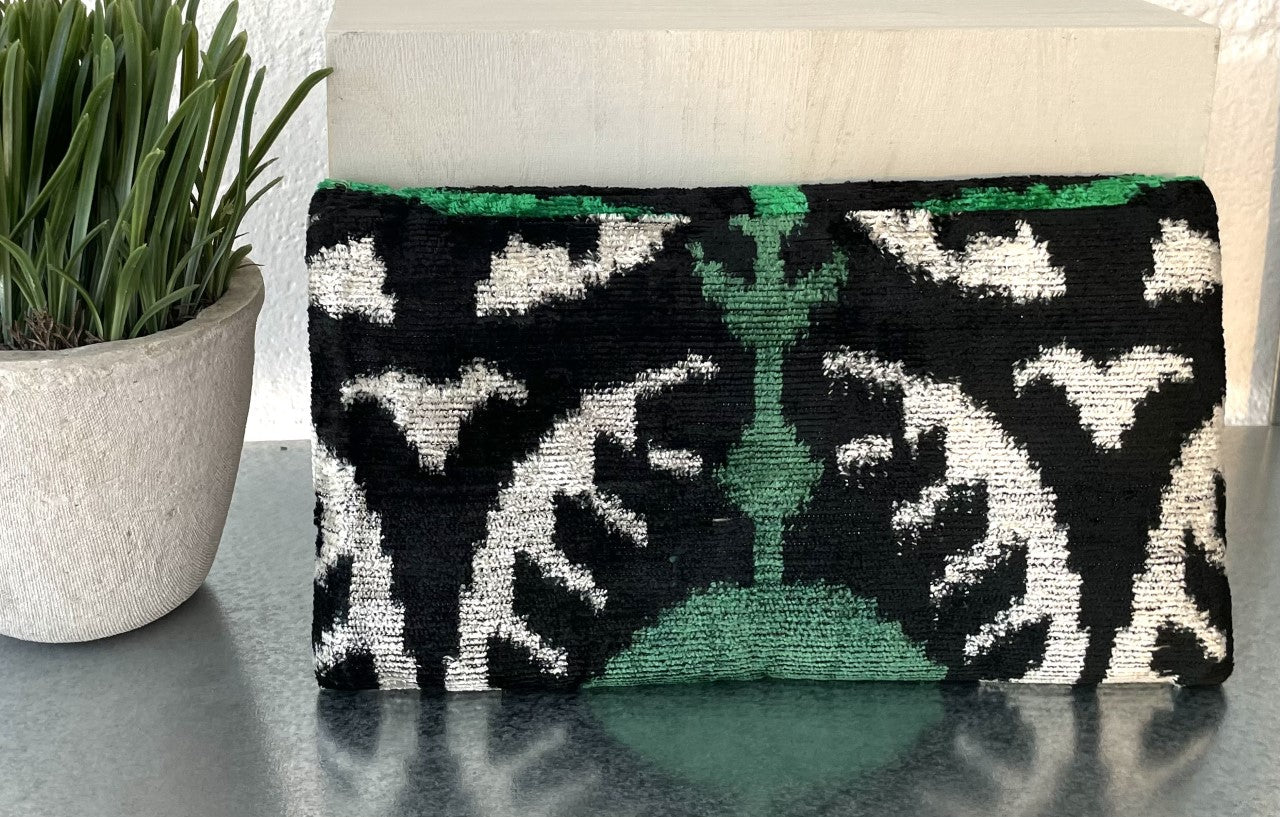 Handwoven Silk and Cotton Clutch with hidden Chain Strap