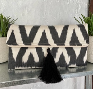 Handwoven Silk Clutch with hidden chain strap