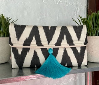 Handwoven Silk clutch with hidden strap
