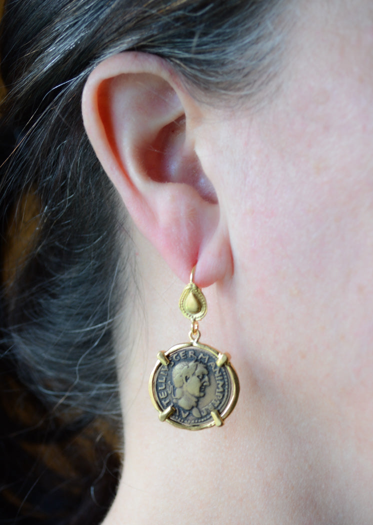 Roman coin earrings