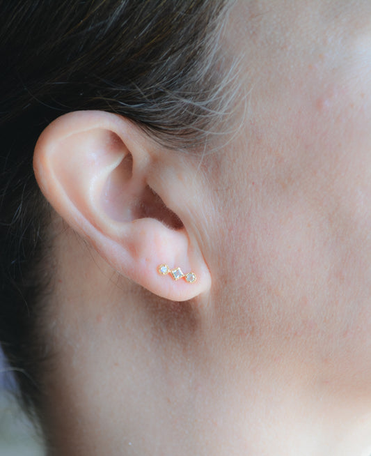 Studs with semi precious stones