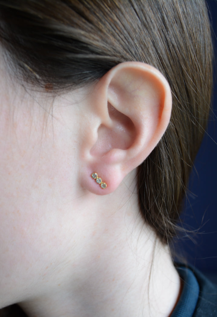 Labradorite bar studs