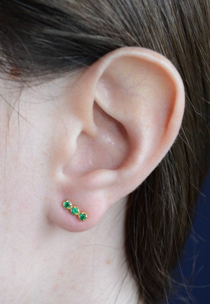 Green onyx bar studs