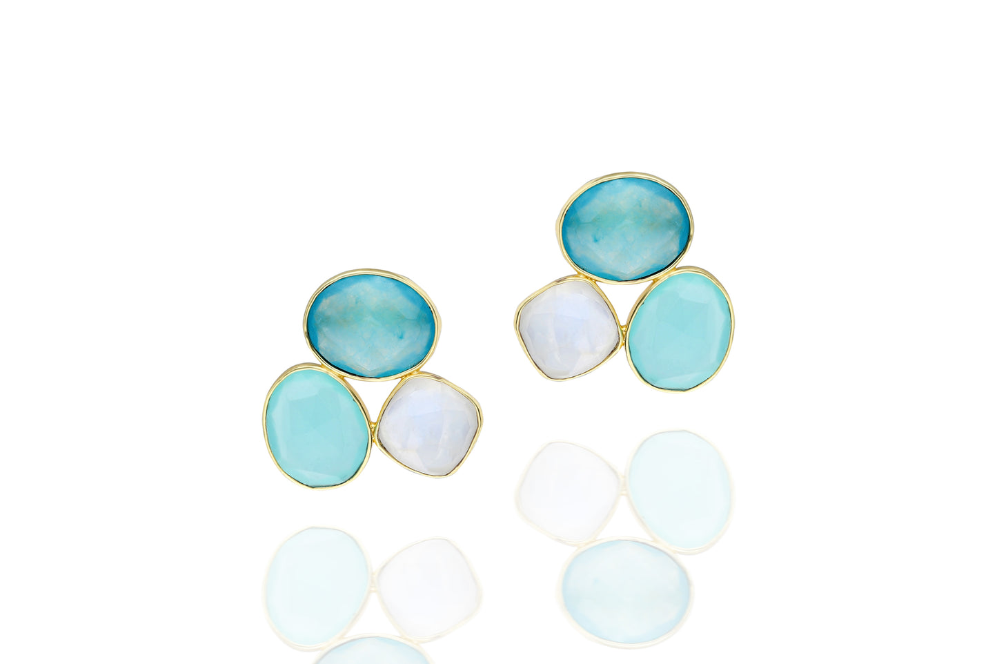 Multi Stone Stud Earrings