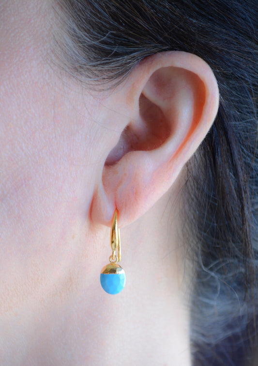 Faceted turquoise drop earrings