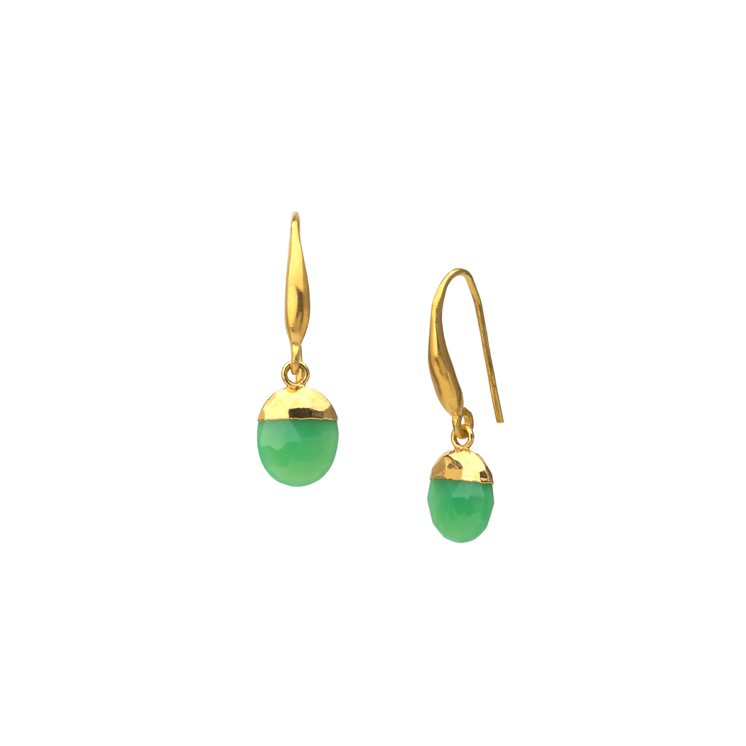 Faceted chrysoprase earrings