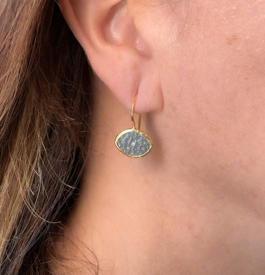 Mix metal eye earrings