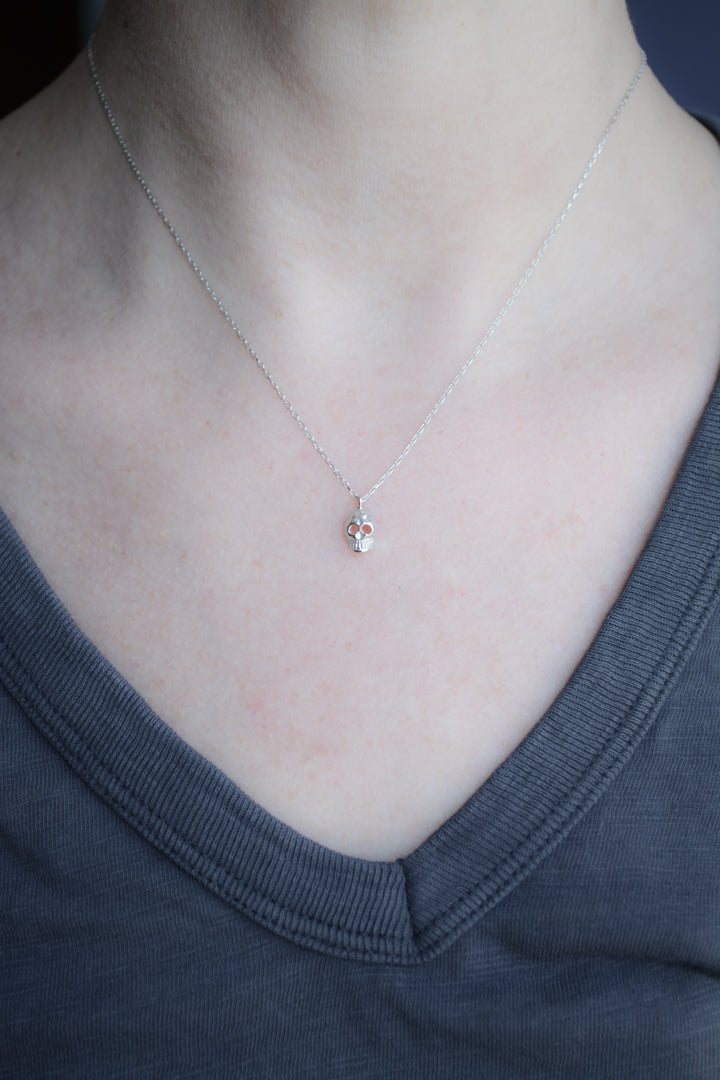 Silver 3D Skull Necklace