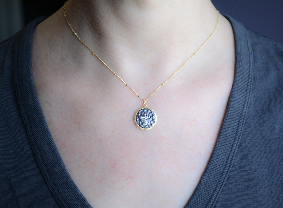 Gold Cross pendant necklace