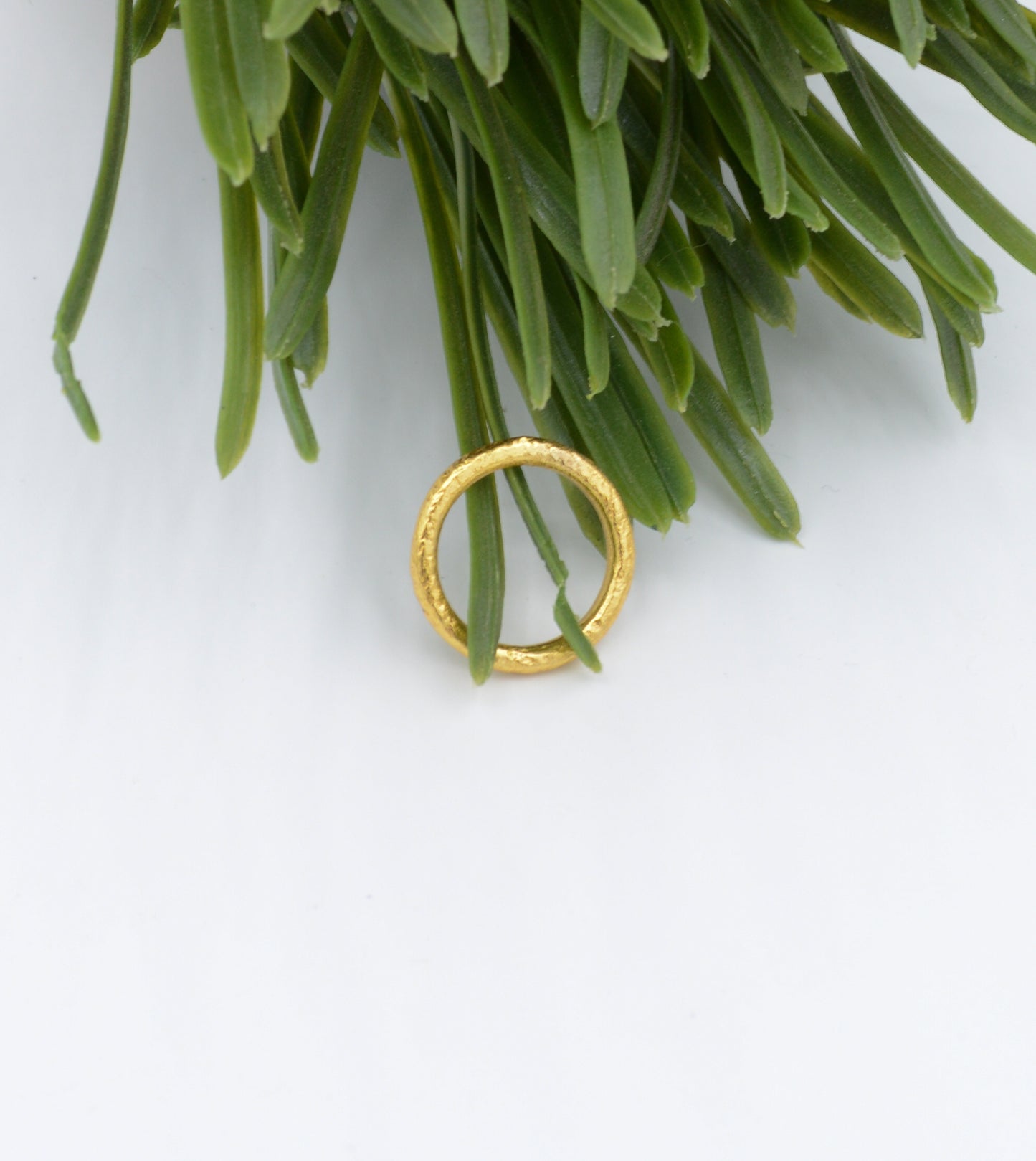 Gold plated textured band ring
