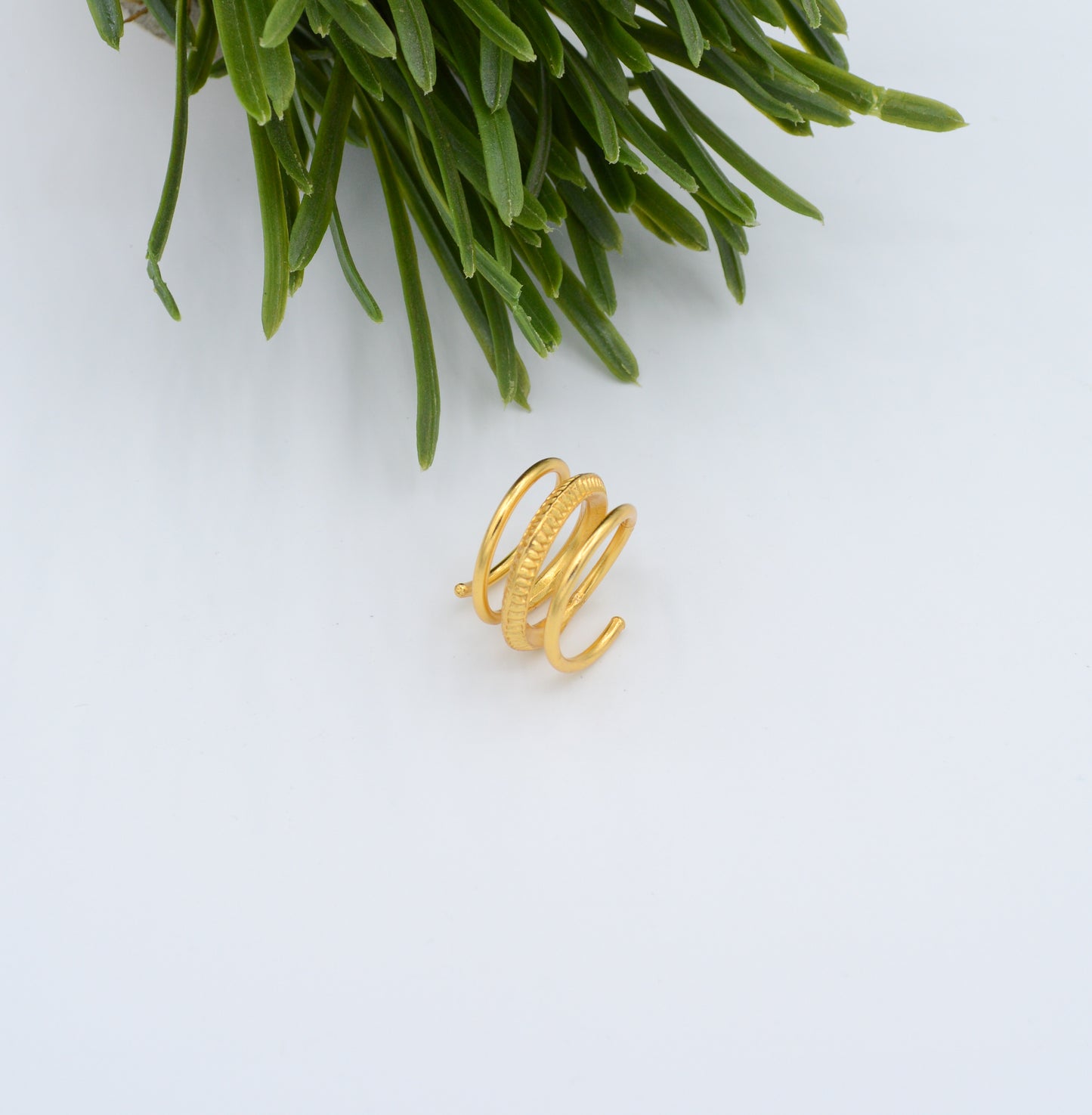 Gold plated spiral ring