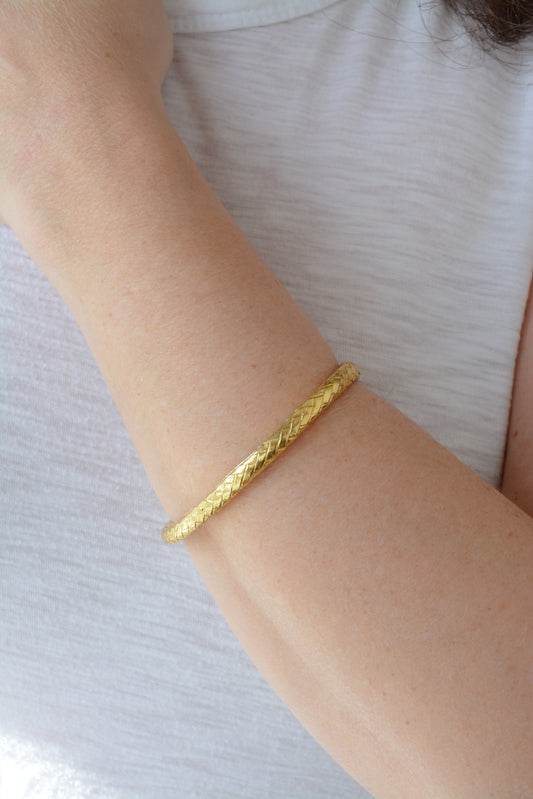 Handmade gold plated woven cuff