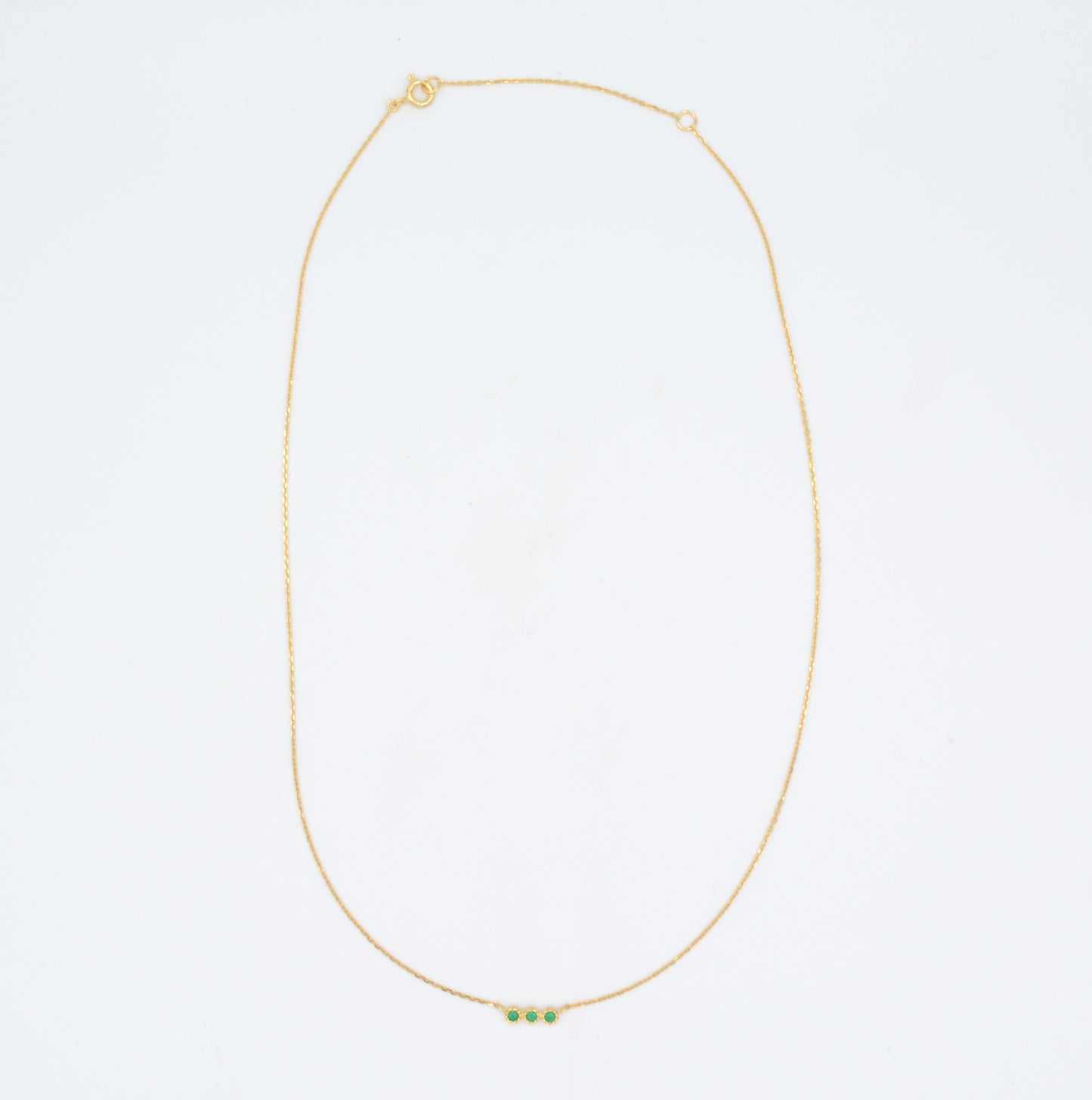 Green onyx delicate bar necklace