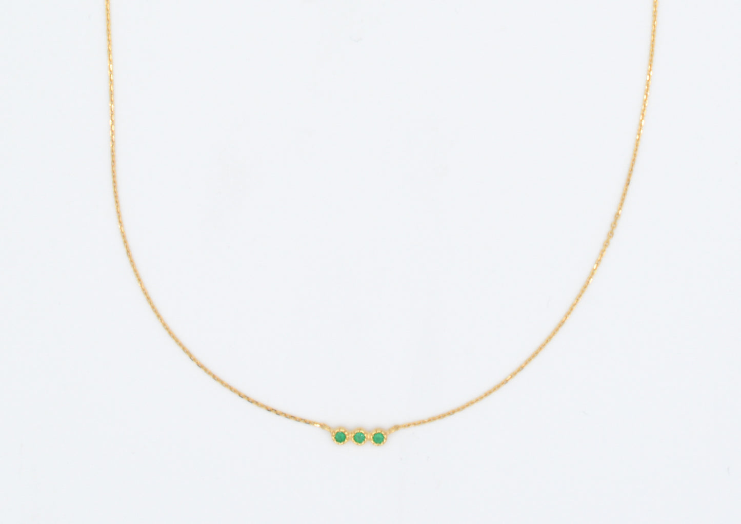 Green onyx delicate bar necklace