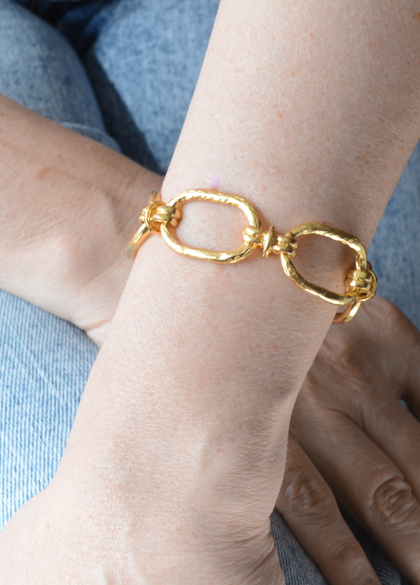 Handmade Gold Plated Chain Link Cuff