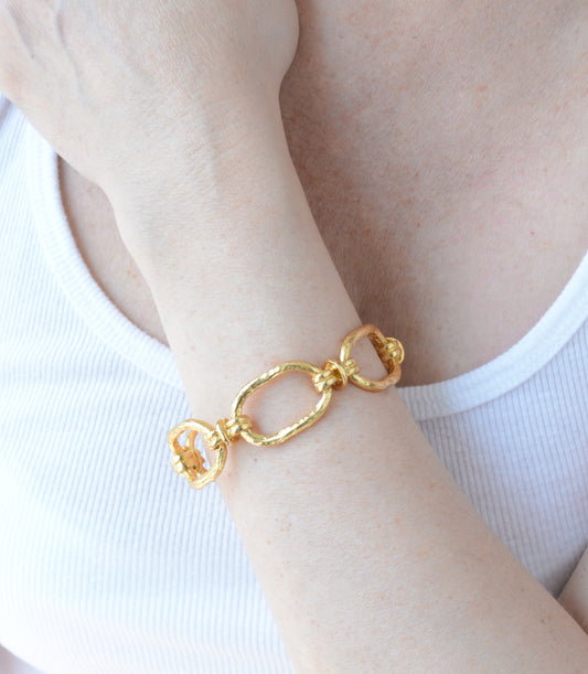 Handmade Gold Plated Chain Link Cuff