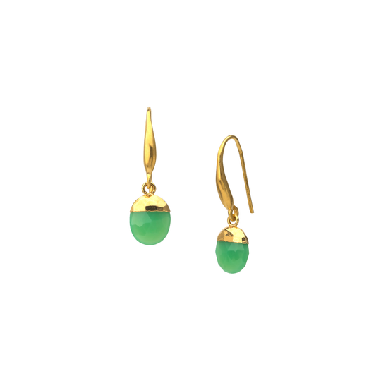 Faceted chrysoprase earrings
