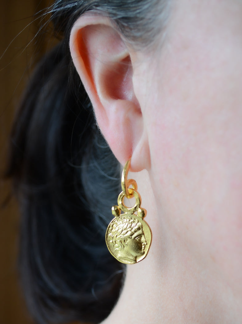 Ancient Roman coin earrings
