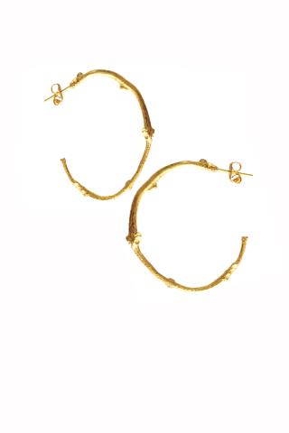 Gold Plated Branch Hoop Earrings