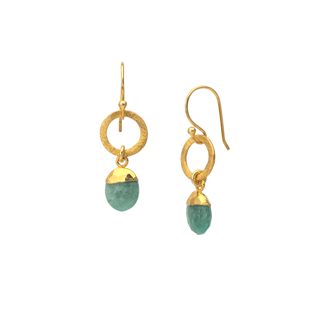 Faceted Amazonite Ring Drop earring