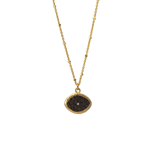 Mix metal eye pendant necklace