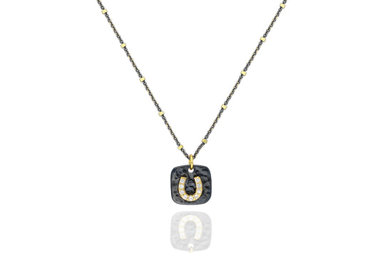 Horseshoe good-luck charm necklace